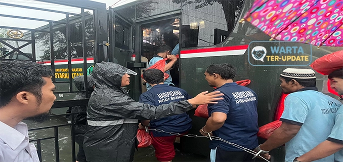 Banjir Rendam Sel Rutan Brandan 435 Warga Binaan Dievakuasi