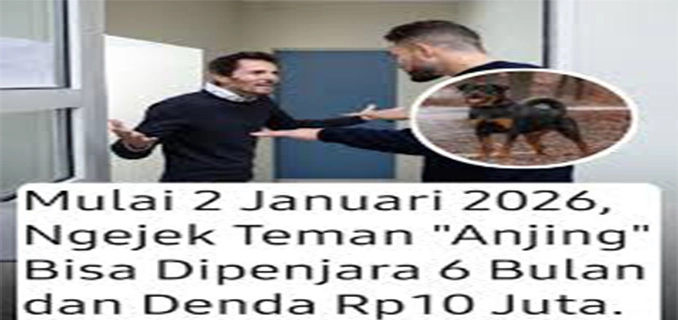 Mulai 2 Januari Maki Teman Pakai Nama Hewas Bisa Dipenjara