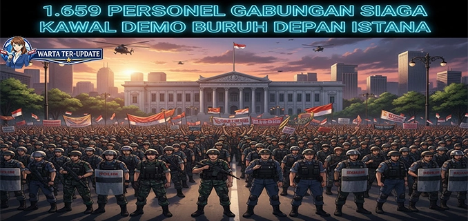1.659 Personel Gabungan Siaga Kawal Demo Buruh Depan Istana