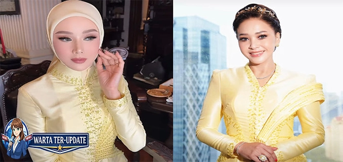 Adu Gaya Maia Estianty & Mulan Jameela Kuning di Lamaran