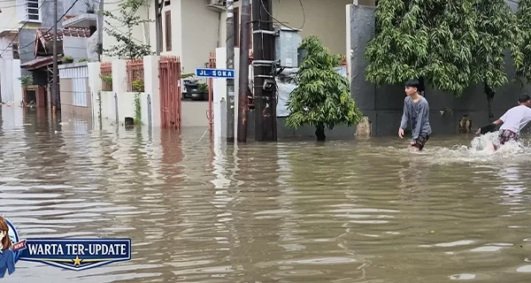 Perumahan Jatibening Permai Bekasi Banjir Air Capai 1 Meter